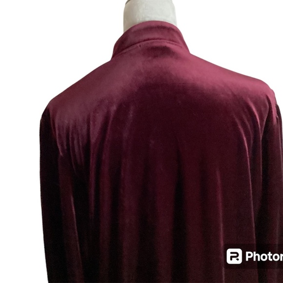 Delicates robe womens SZL maroon vintage grandmacore embroidered soft Y2K - Picture 5 of 9